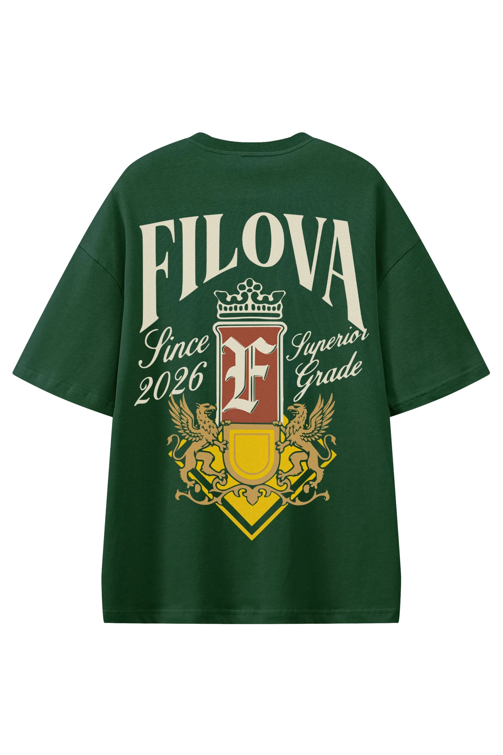 Filova Since 2026 Dark Green graphic T-shirt, flat lay back view