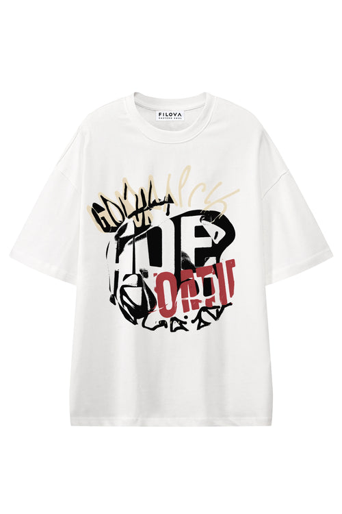 Art Of FIlova White graphic T-shirt, flat lay front view