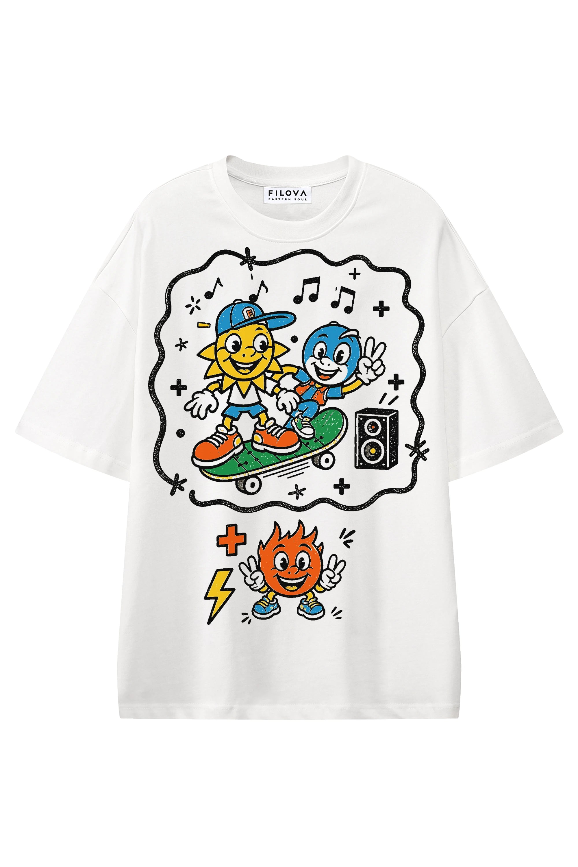 Original Street White graphic T-shirt, flat lay front view