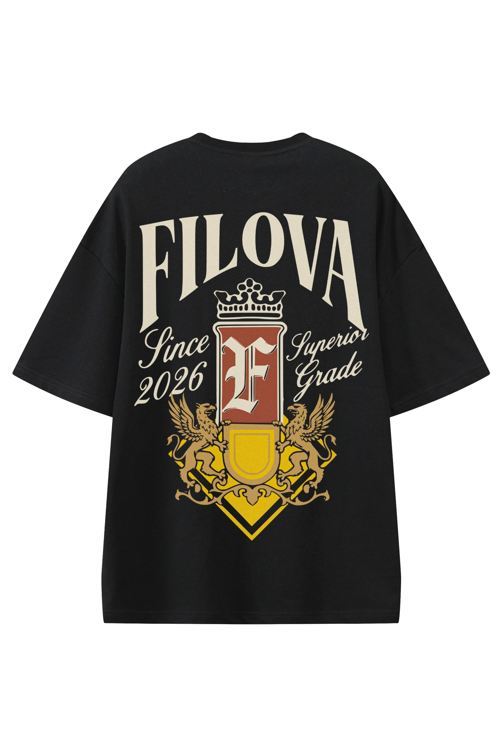 Filova Since 2026 Black graphic T-shirt, flat lay back view
