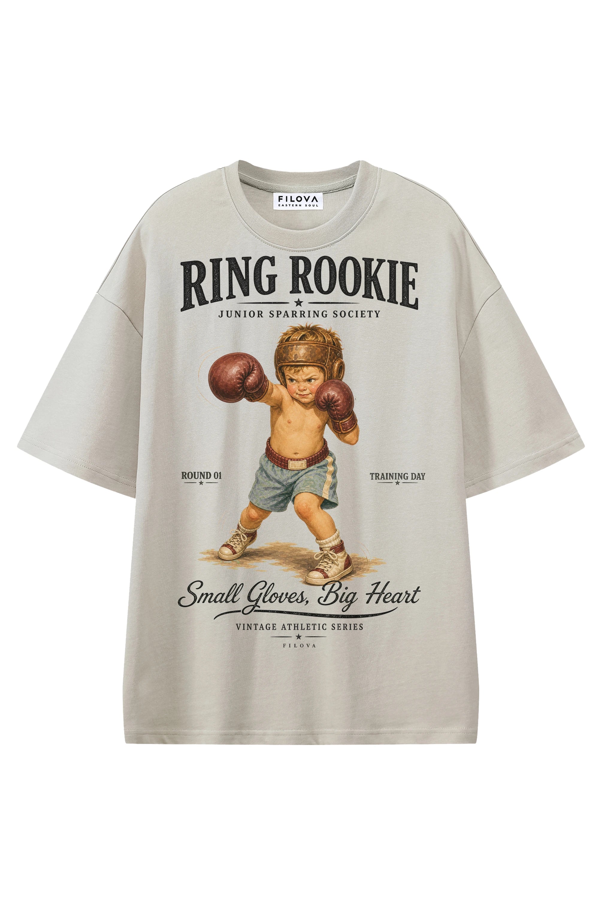 Ring Rookie Apricot graphic T-shirt, flat lay front view