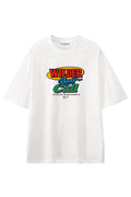 Wilder Roads Call White graphic T-shirt, flat lay front view