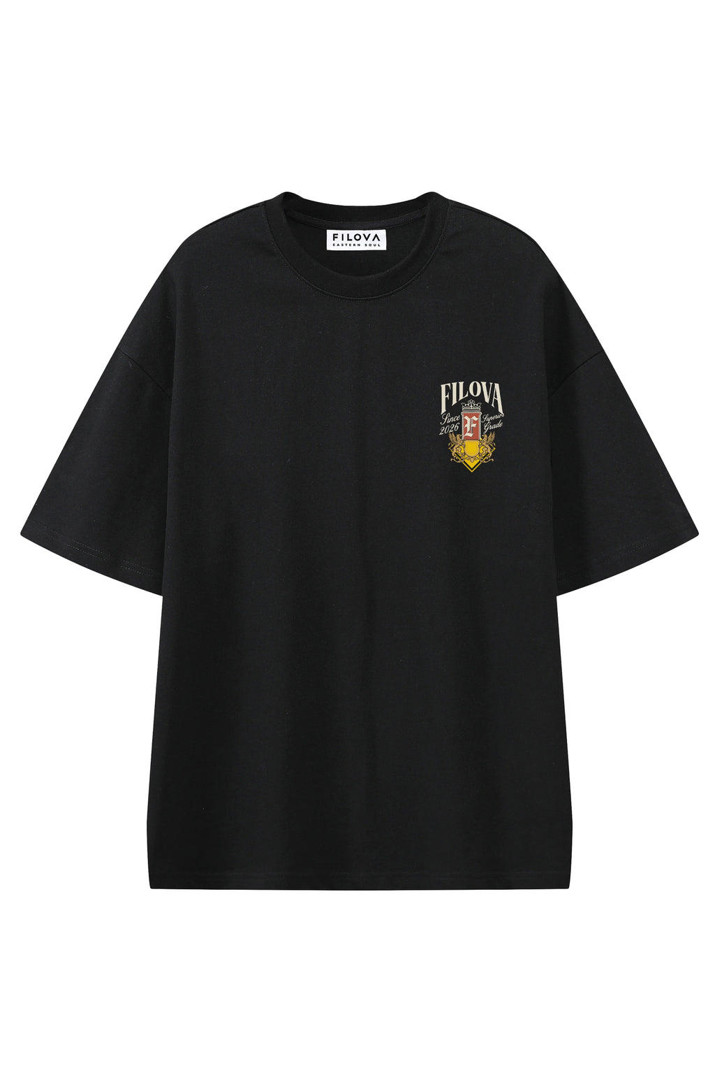 Filova Since 2026 Black graphic T-shirt, flat lay front view