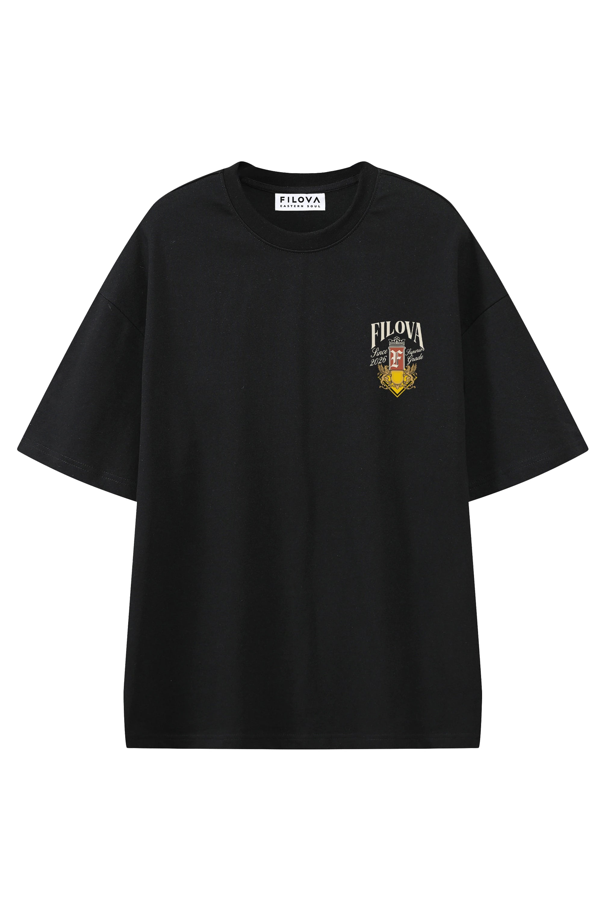 Filova Since 2026 Black graphic T-shirt, flat lay front view