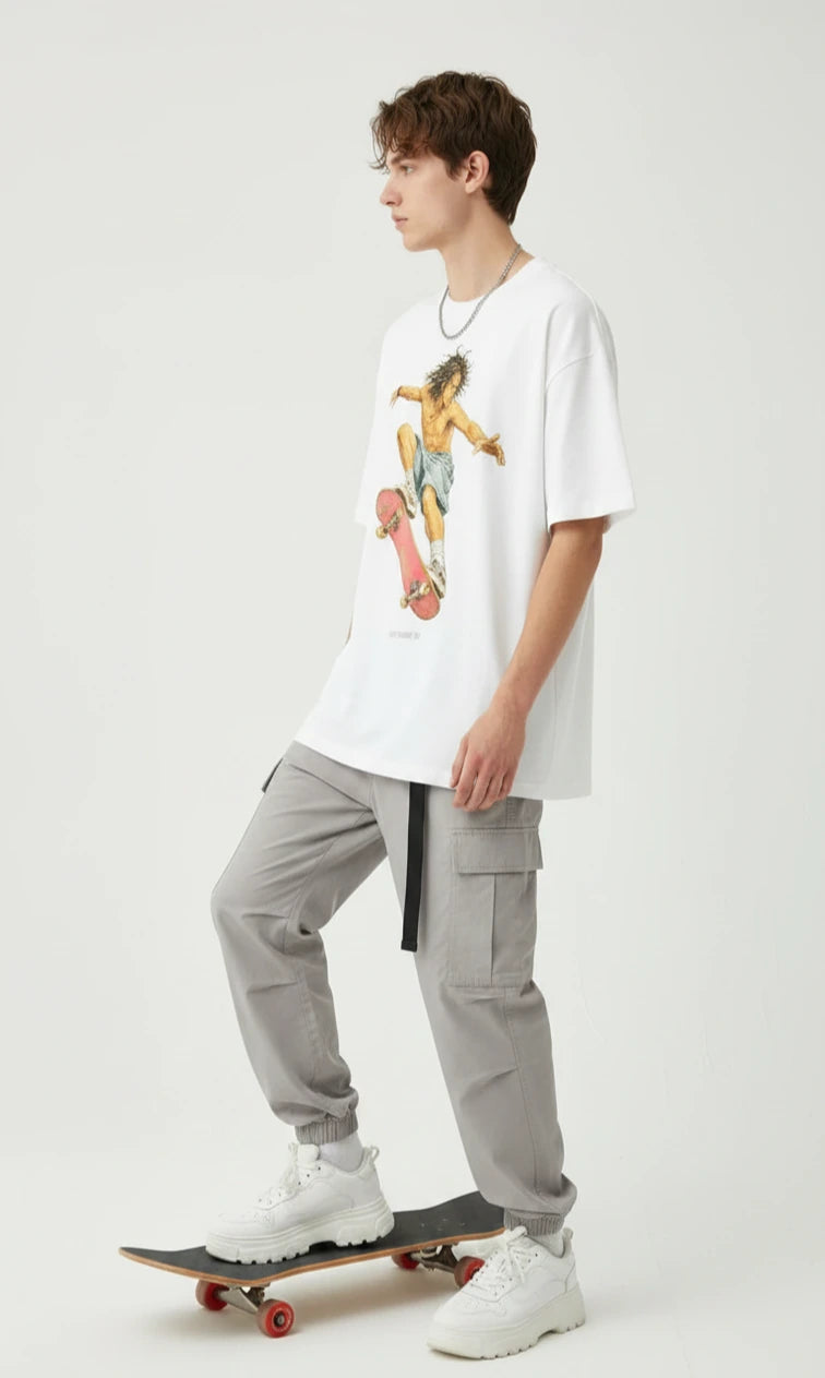 Skate Goods White graphic T-shirt social image