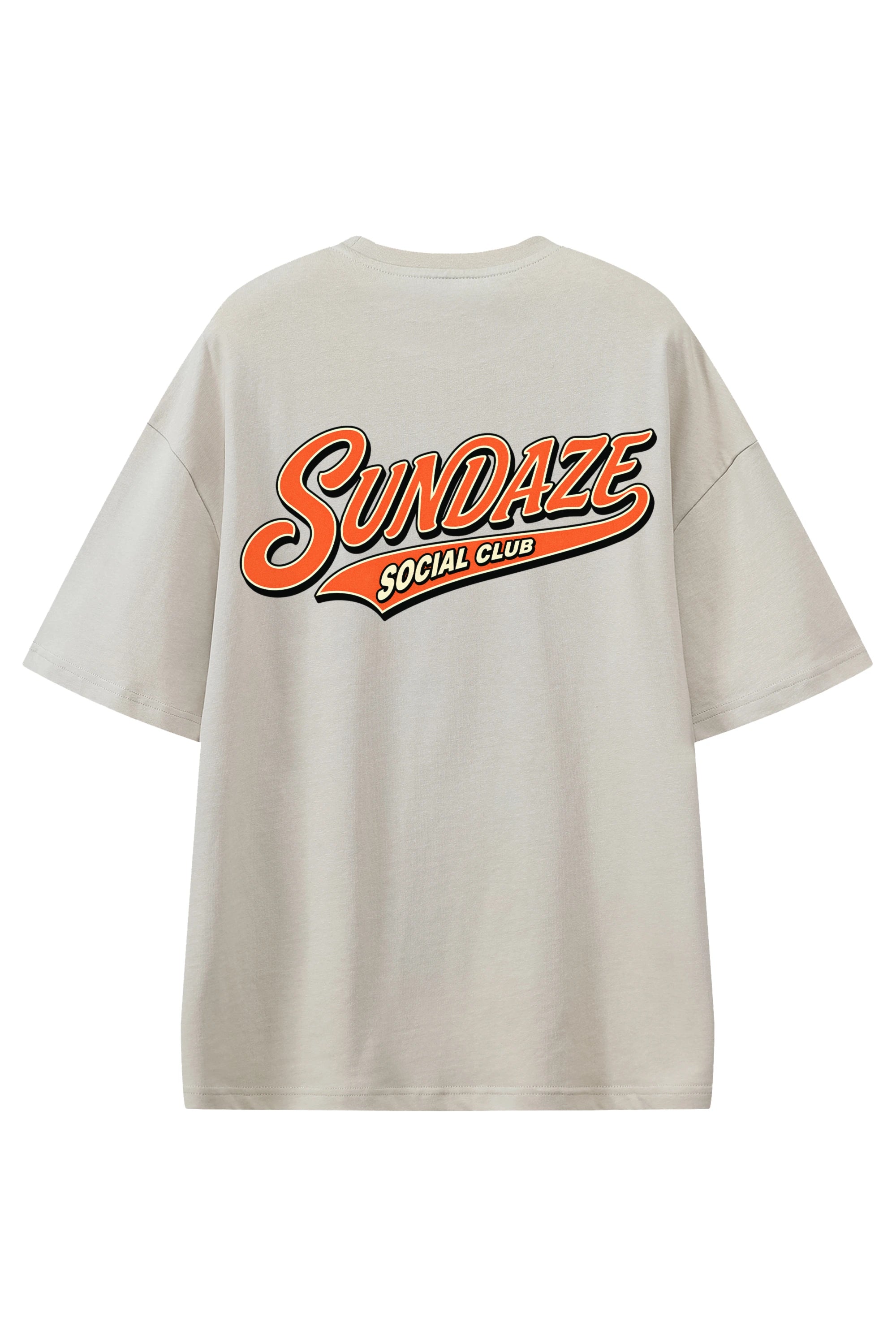 Sundaze Social Club Apricot graphic T-shirt, flat lay back view