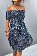 Ditsy Floral Smocked Off-Shoulder Dress – view 4