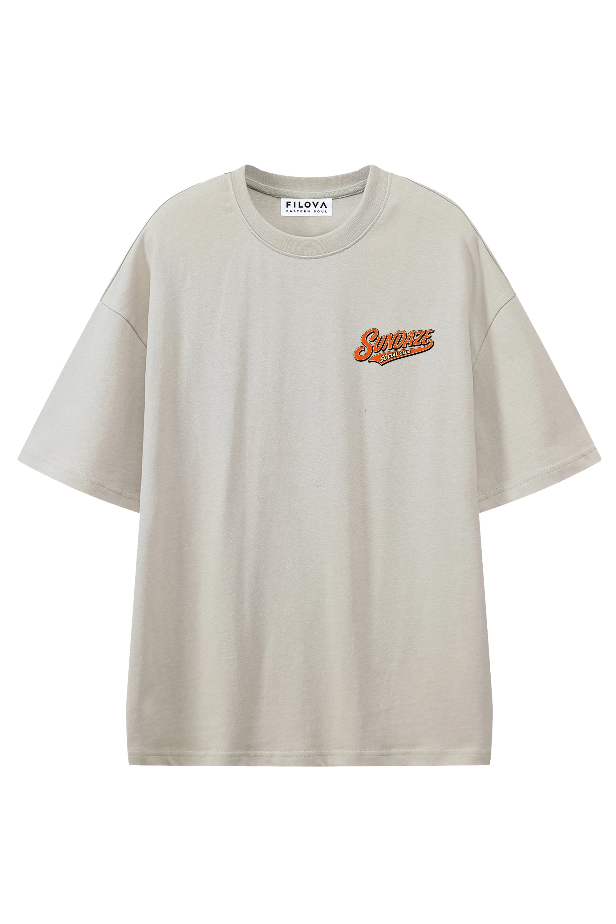 Sundaze Social Club Apricot graphic T-shirt, flat lay front view