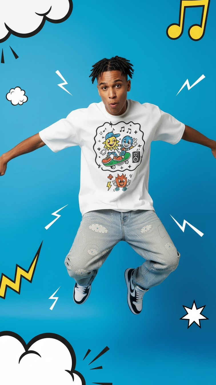 Original Street White graphic T-shirt social image