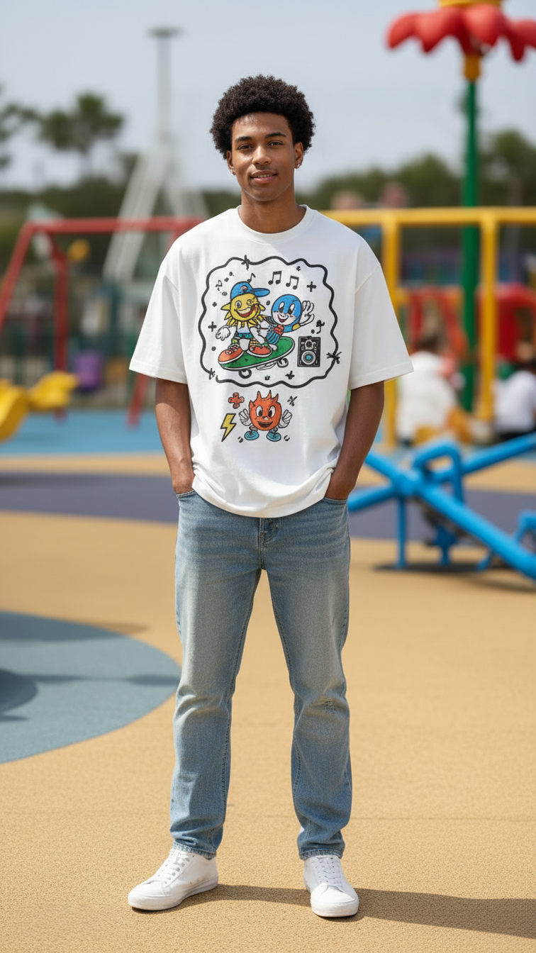 Original Street White graphic T-shirt social image