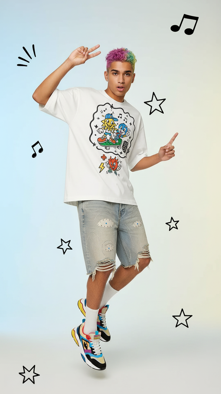 Original Street White graphic T-shirt social image