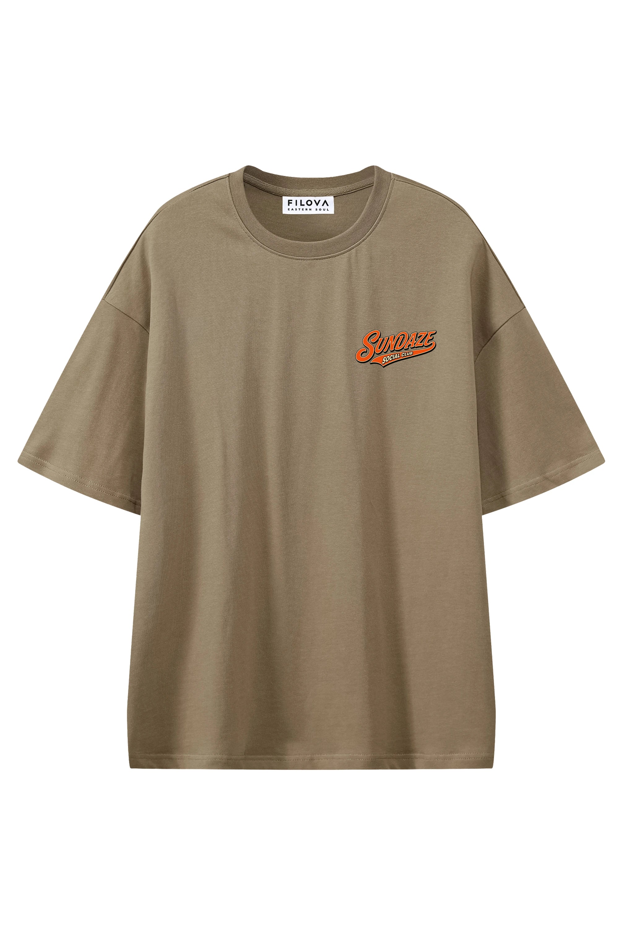 Sundaze Social Club Coffee graphic T-shirt, flat lay front view