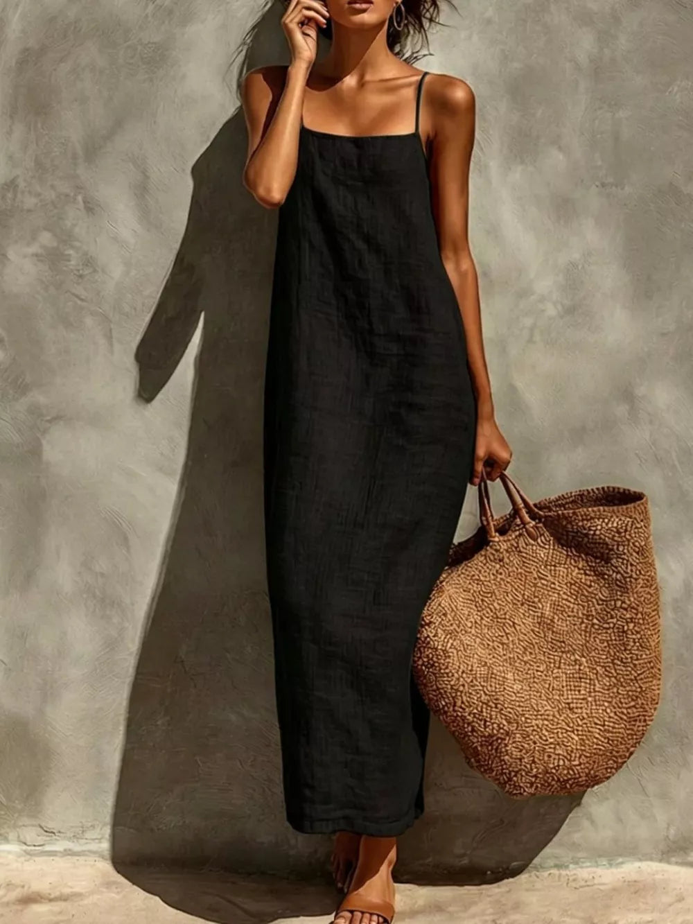 Relaxed Sleeveless Casual Maxi Dress – view 10
