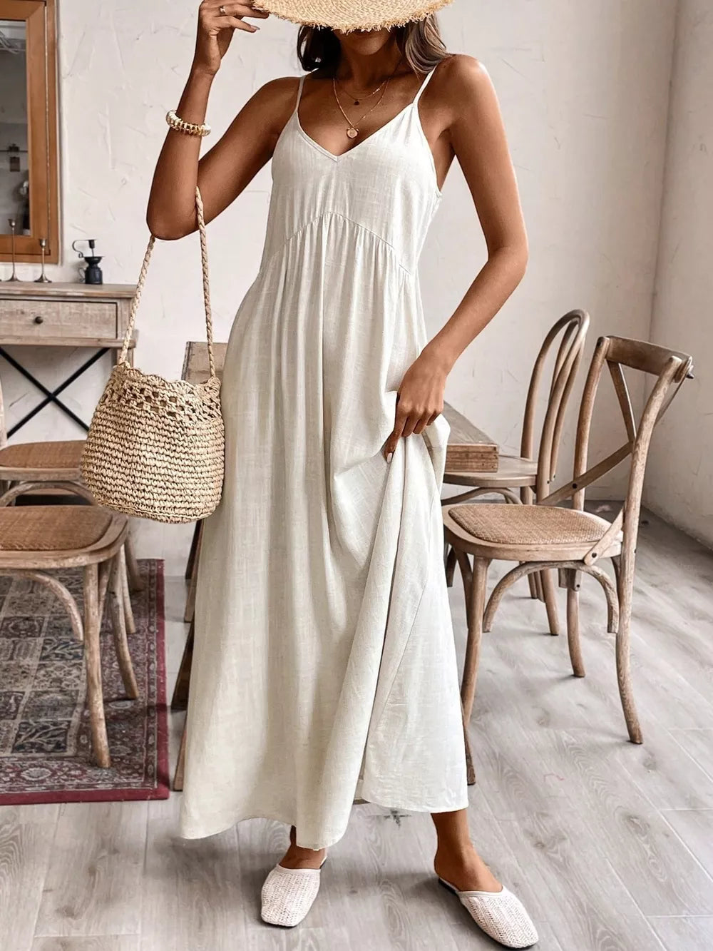 Casual Spaghetti-Strap Maxi Dress – view 4