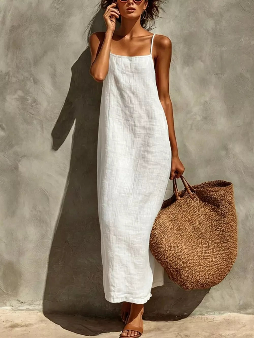 Relaxed Sleeveless Casual Maxi Dress