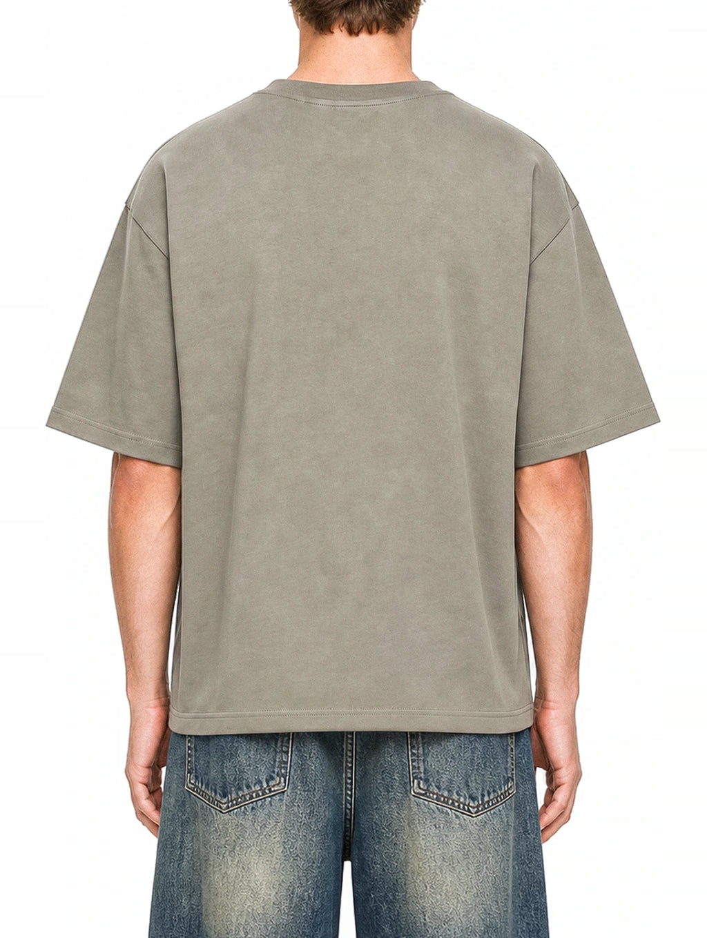 Art Of Filova Dark Apricot graphic T-shirt on model, back view