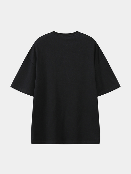 Bloom In The Dark Black graphic T-shirt, back view