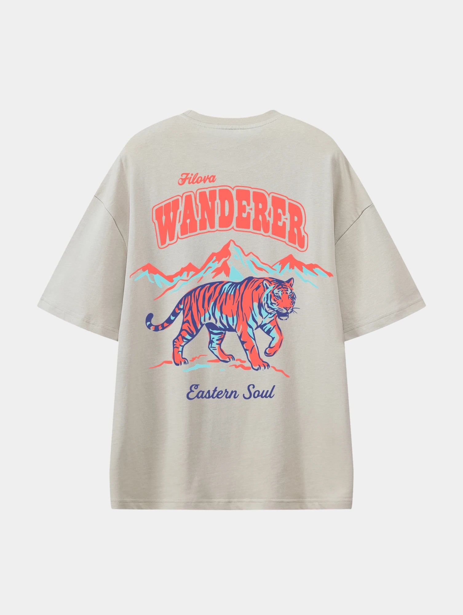 Filova Wanderer Eastern Soul Apricot graphic T-shirt, back view