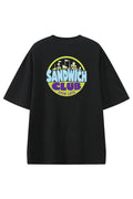 After Hours Sandwich Club Black graphic T-shirt, back view