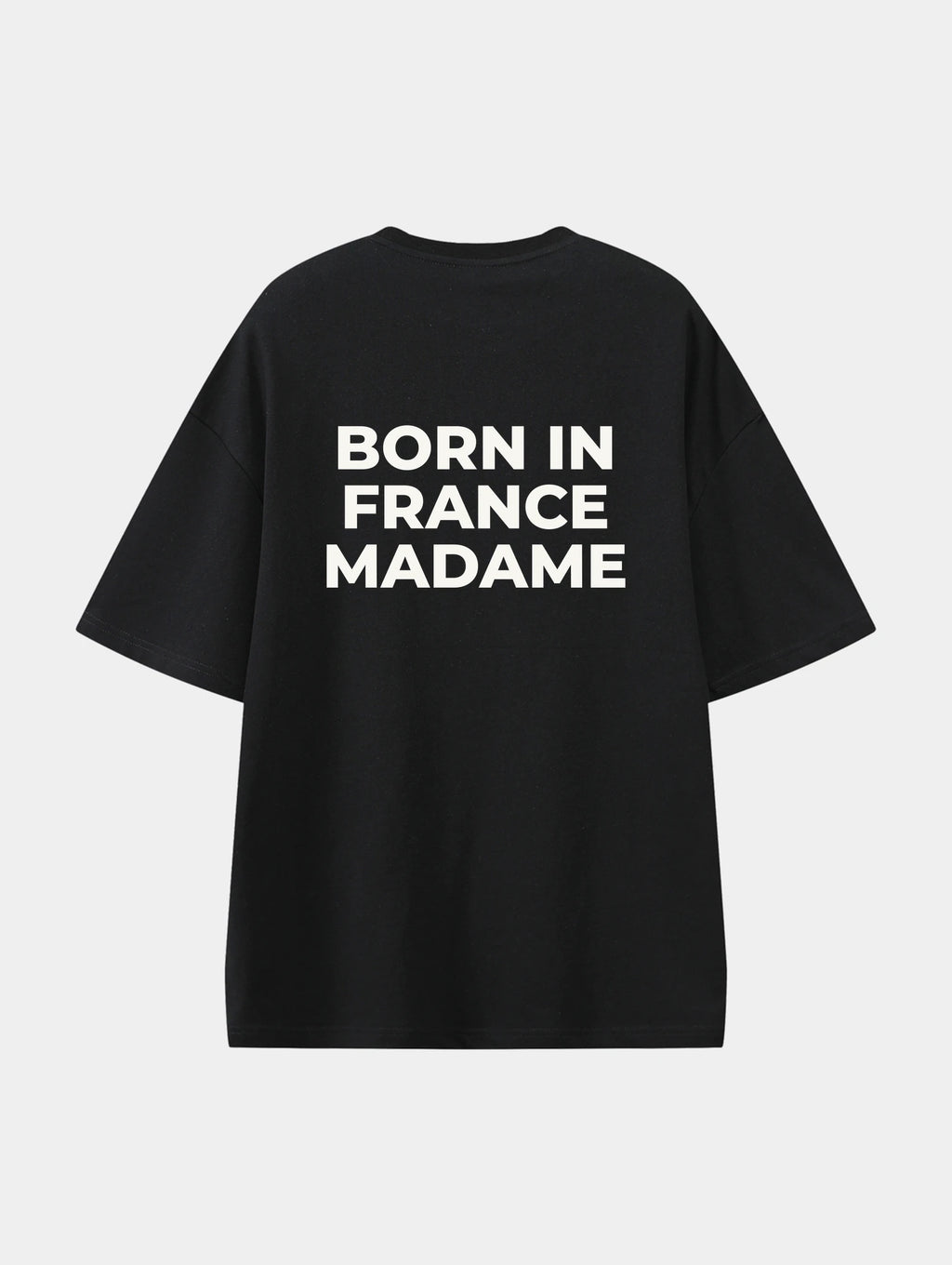 Born In France Madame Black graphic T-shirt, back view