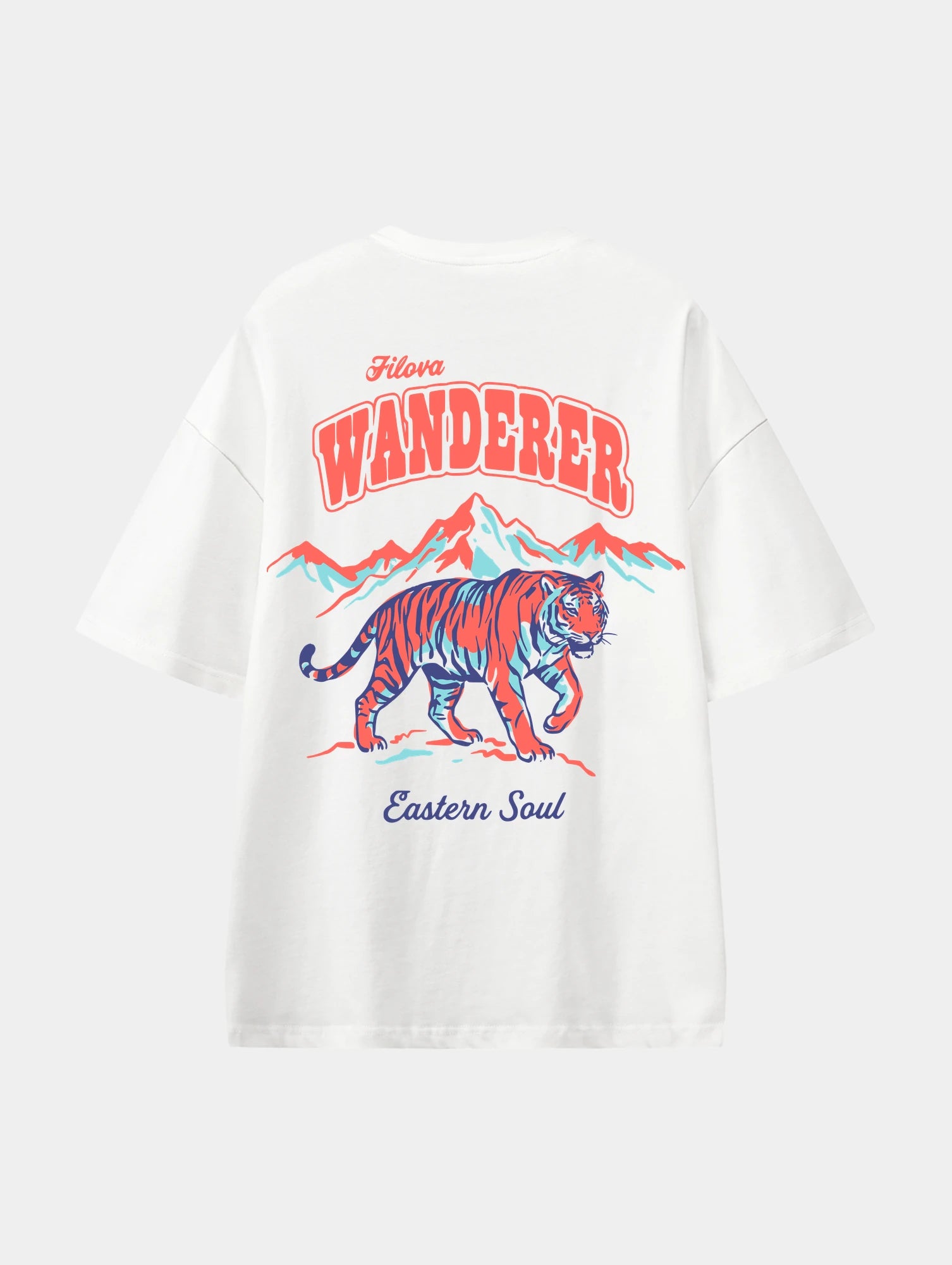 Filova Wanderer Eastern Soul White graphic T-shirt, back view