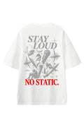 No Static White graphic T-shirt, back view