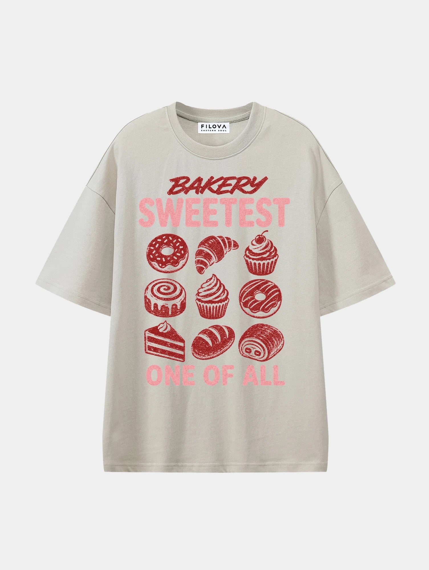Bakery Sweetest Apricot graphic T-shirt, front view