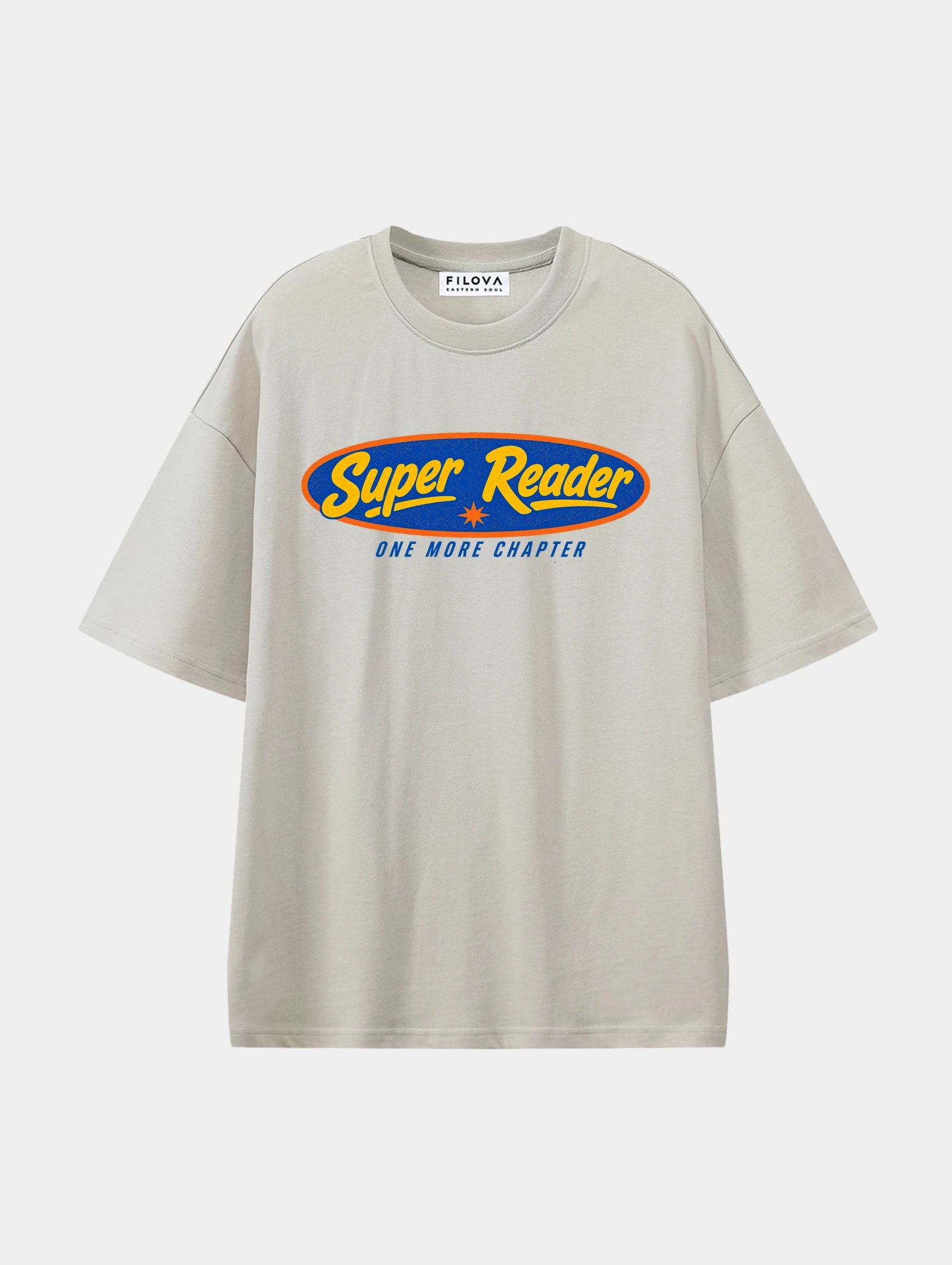 Super Reader Apricot graphic T-shirt, front view