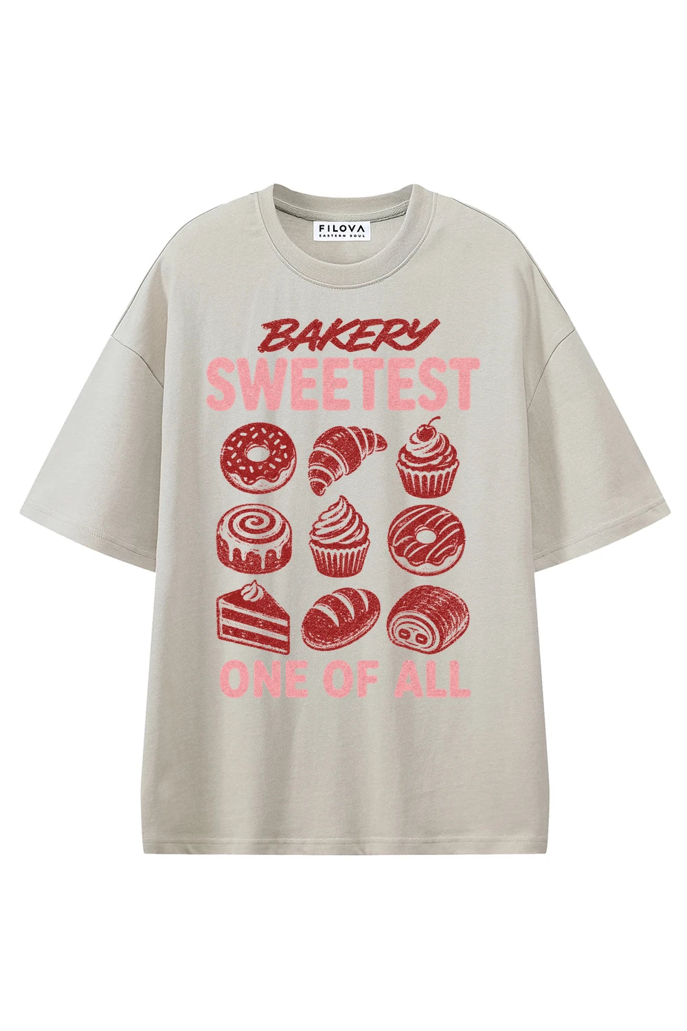 Bakery Sweetest Apricot graphic T-shirt, front view
