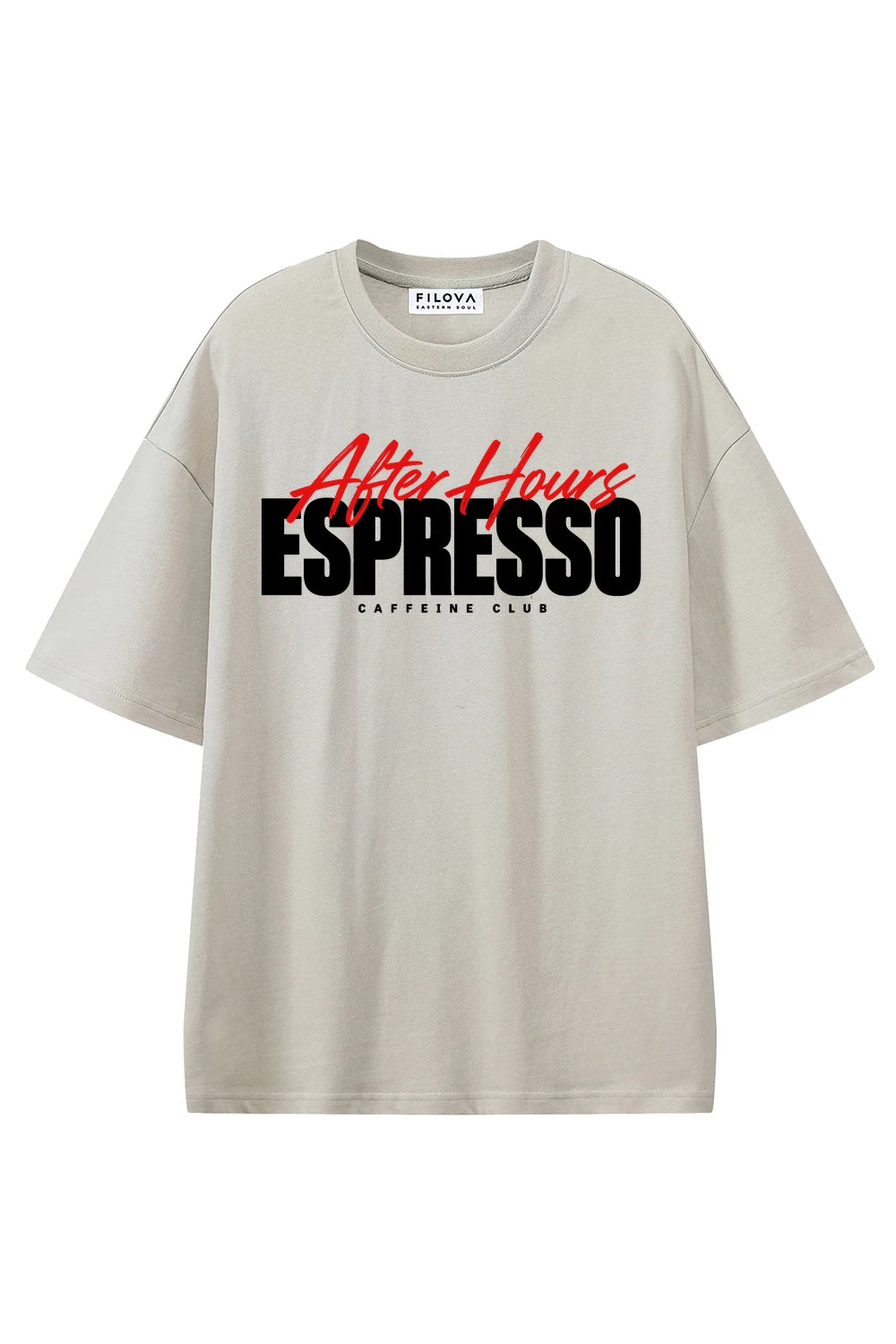 Espresso After Hours Apricot graphic T-shirt, front view