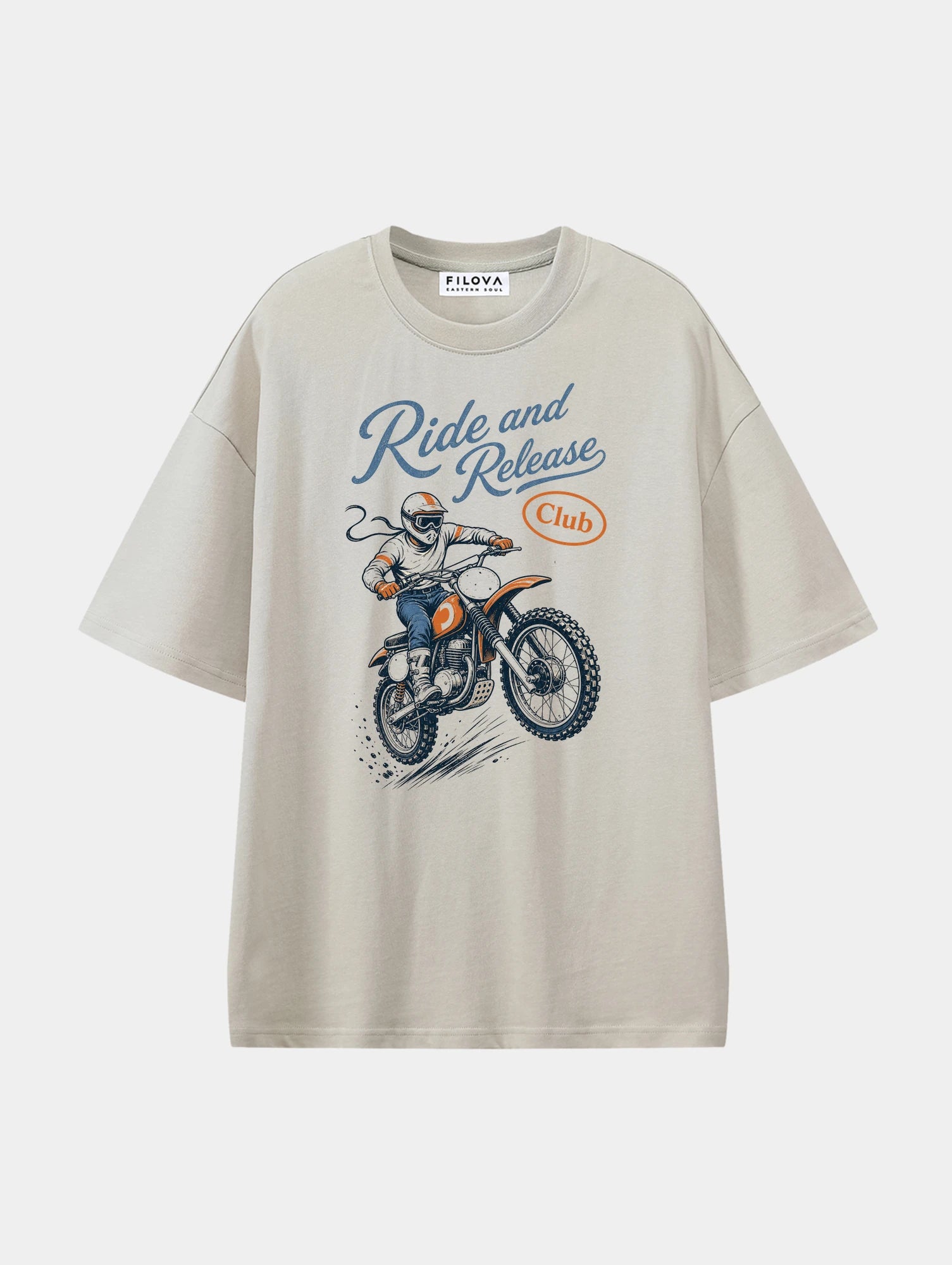 Ride And Release Club Apricot graphic T-shirt, front view
