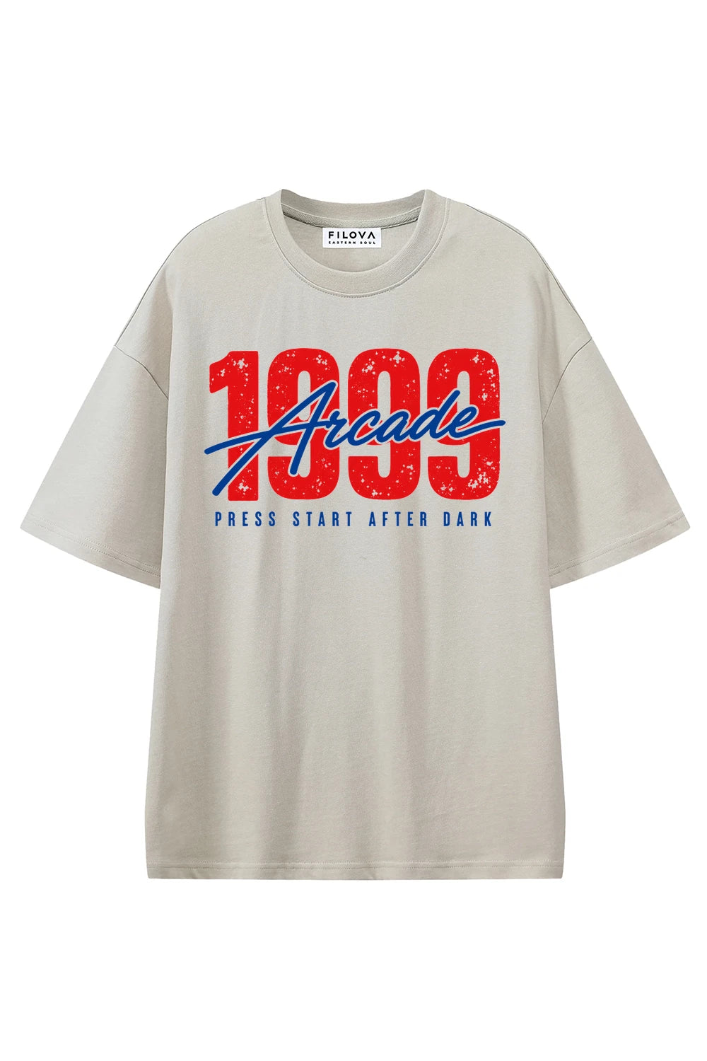 1999 Arcade Apricot graphic T-shirt, front view