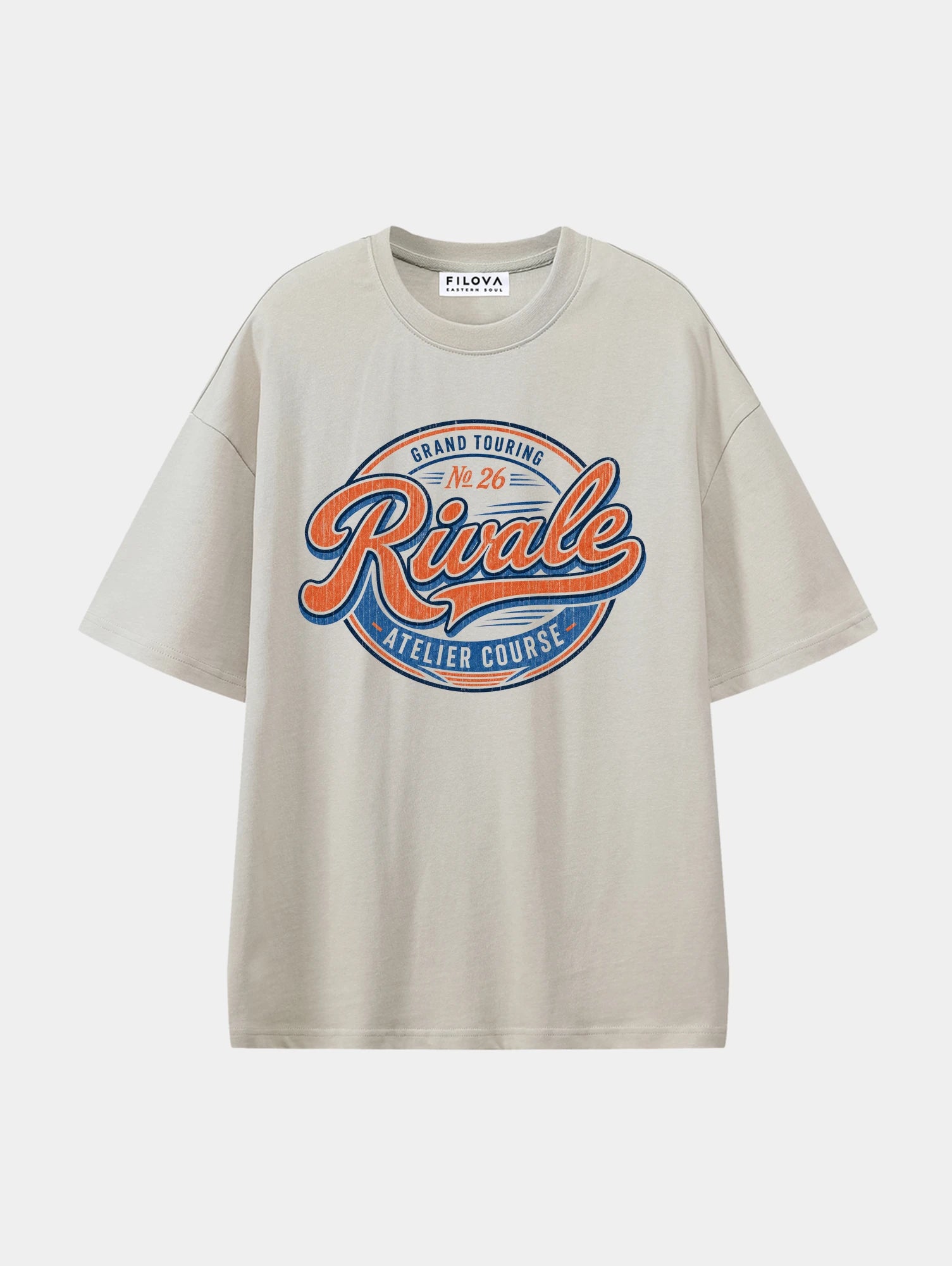 Rival Grand Touring Apricot graphic T-shirt, front view