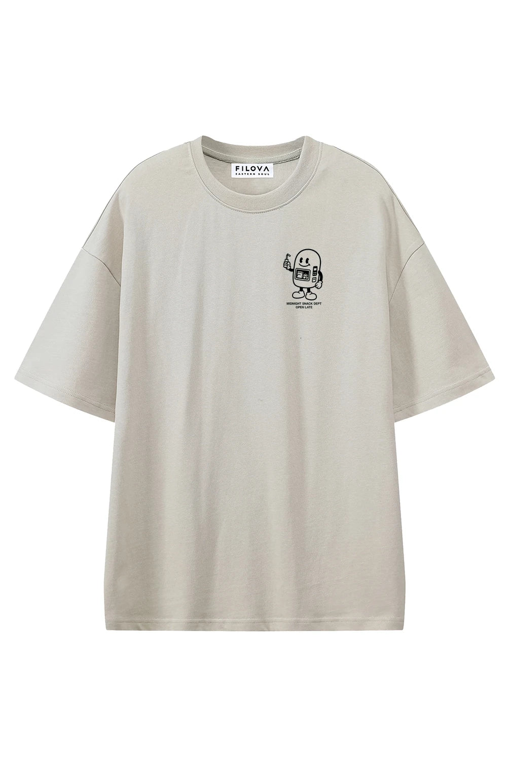 Midnight Snack Dept Apricot graphic T-shirt, front view