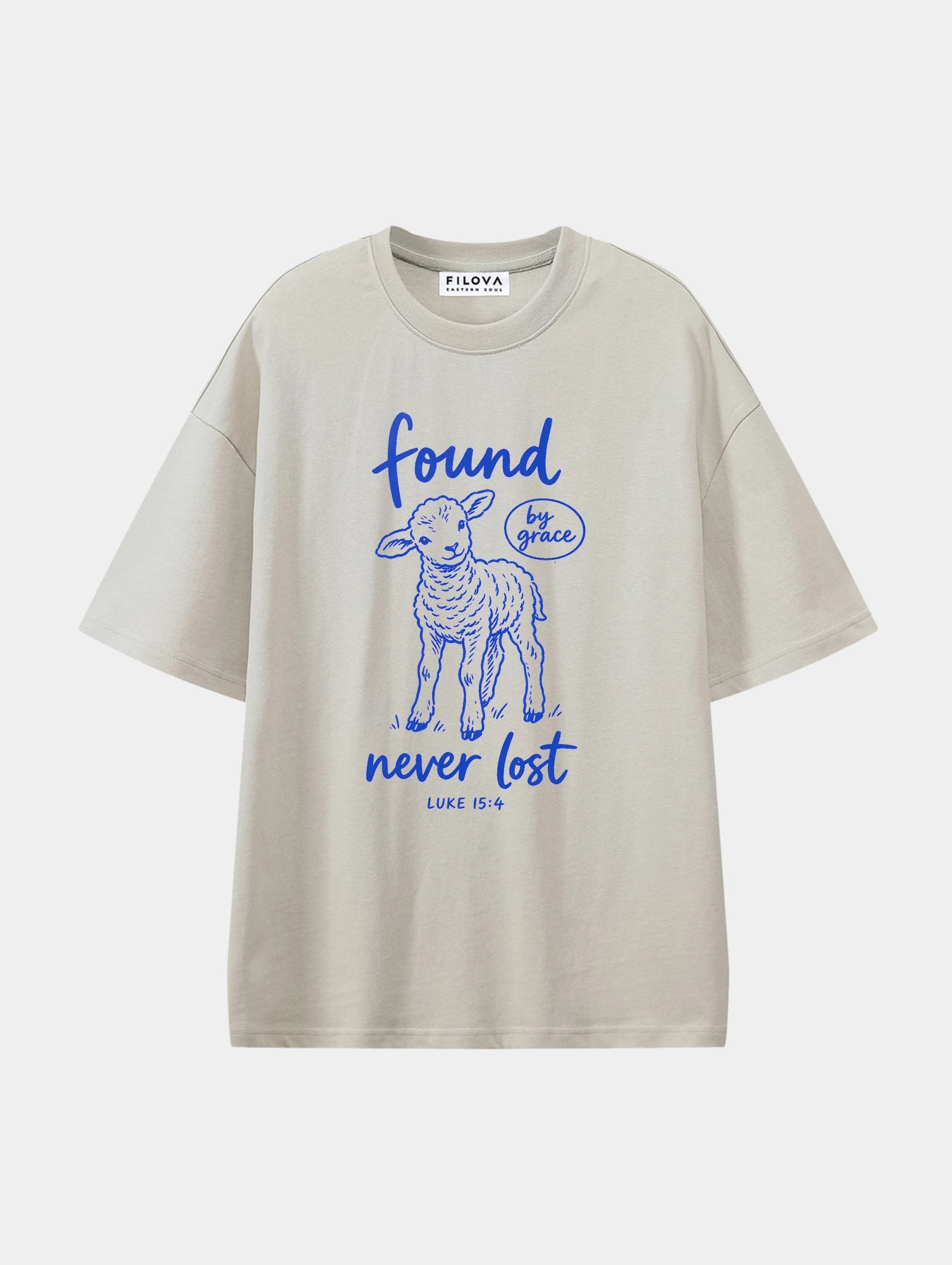 Found By Grace Lamb Apricot graphic T-shirt, front view