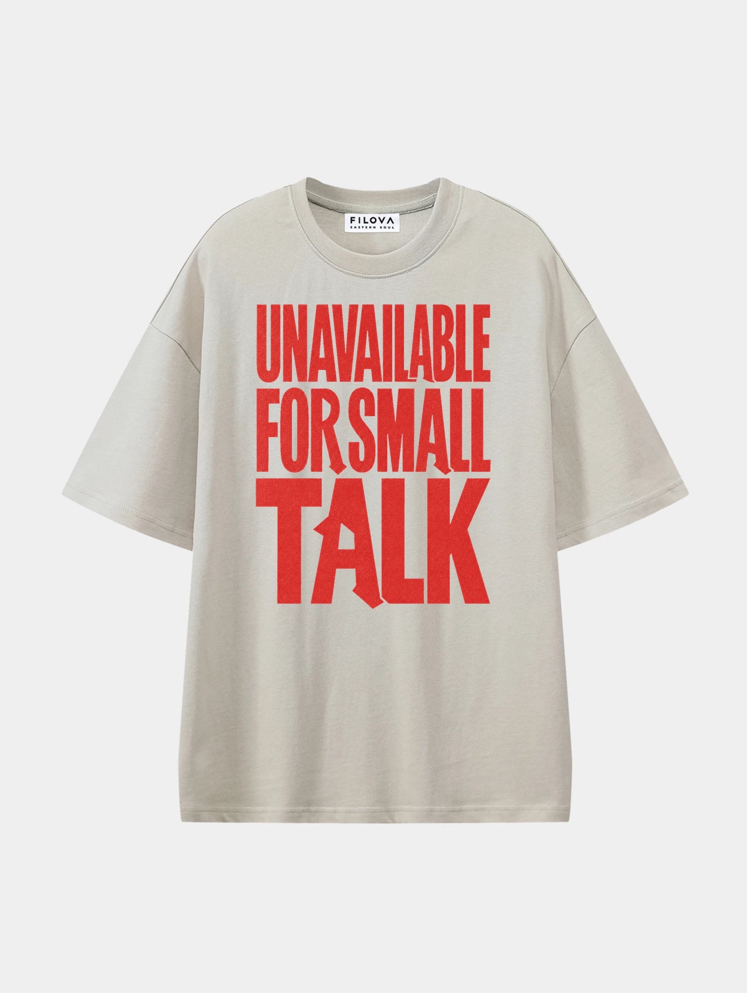 Unavailable For Small Talk Apricot graphic T-shirt, front view