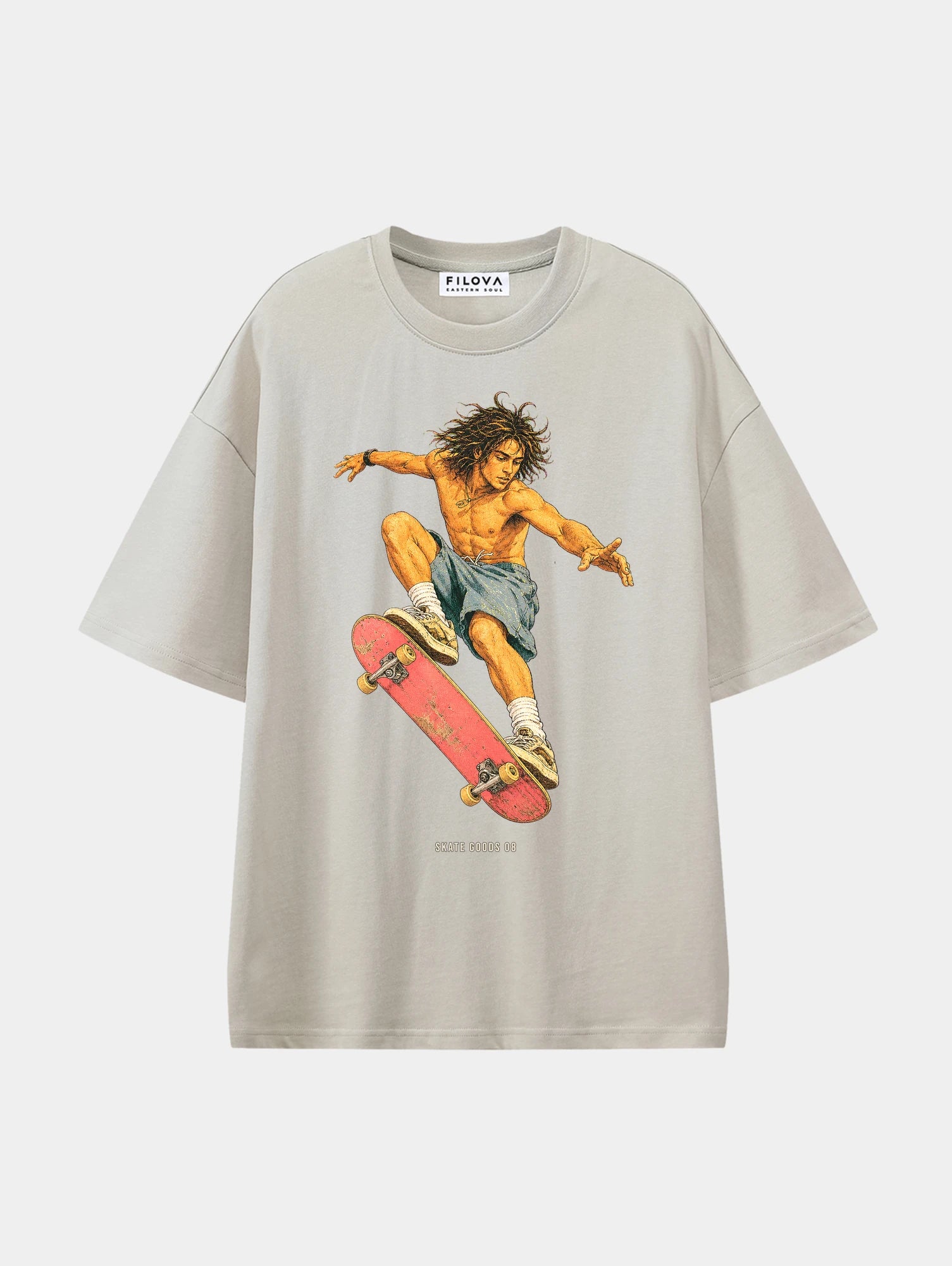 Skate Goods Apricot graphic T-shirt, front view