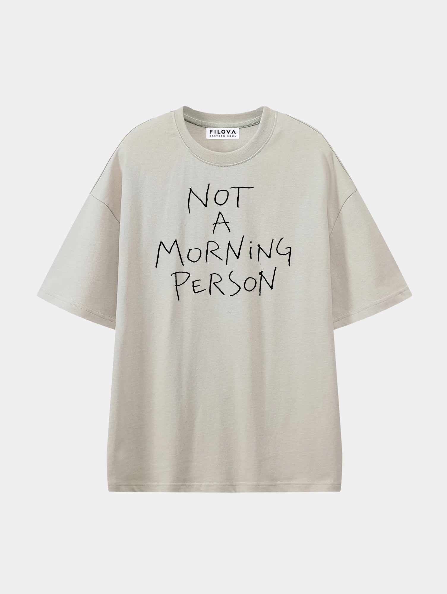 Not A Morning Person Apricot graphic T-shirt, front view