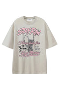 Stay Raw Apricot graphic T-shirt, front view