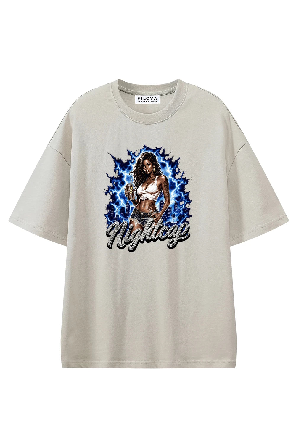 Nightcap Signal Apricot graphic T-shirt, front view