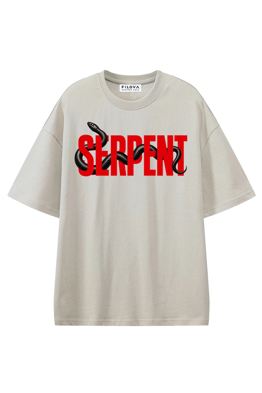 Serpent Apricot graphic T-shirt, front view