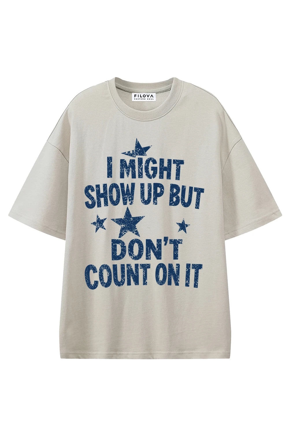 Don't Count On It Apricot graphic T-shirt, front view