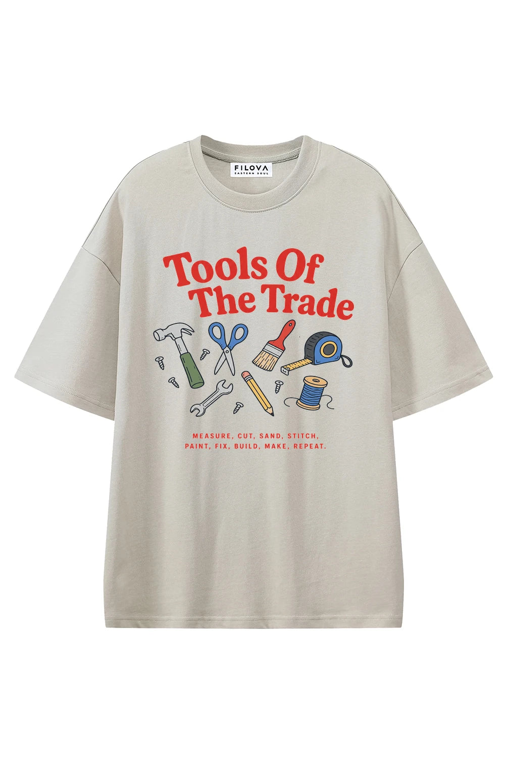 Tools Of The Trade Apricot graphic T-shirt, front view