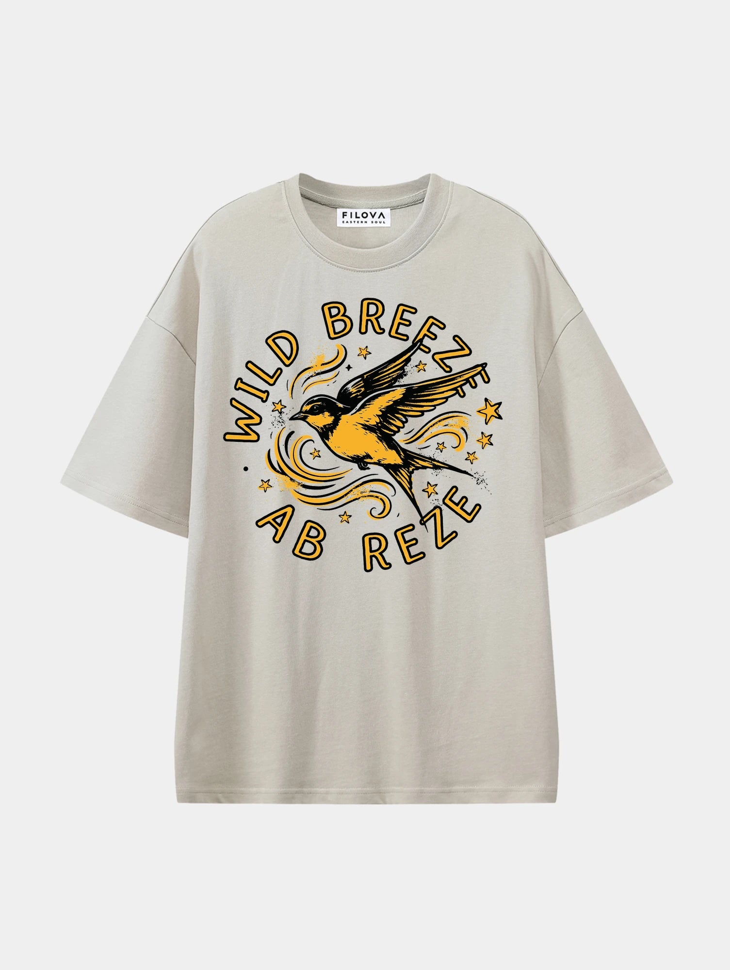 A Gritty Street Apricot graphic T-shirt, front view