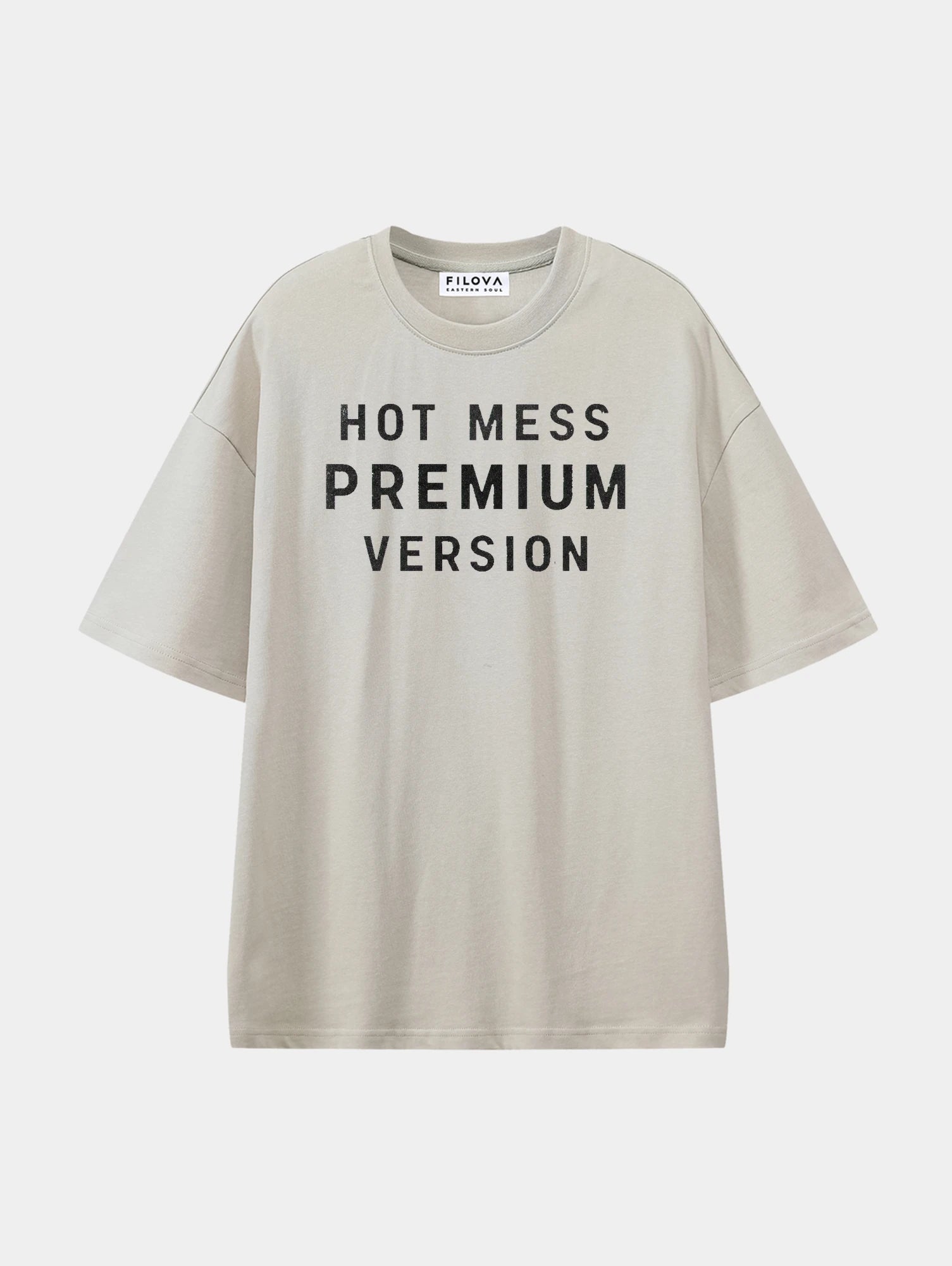 Hot Mess Premium Version Apricot graphic T-shirt, front view