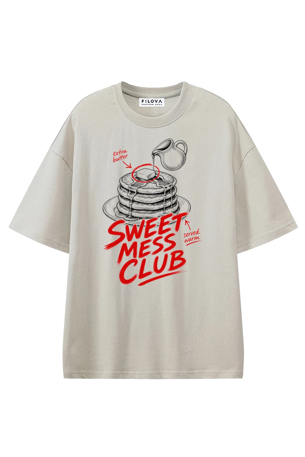 Sweet Mess Club Apricot graphic T-shirt, front view