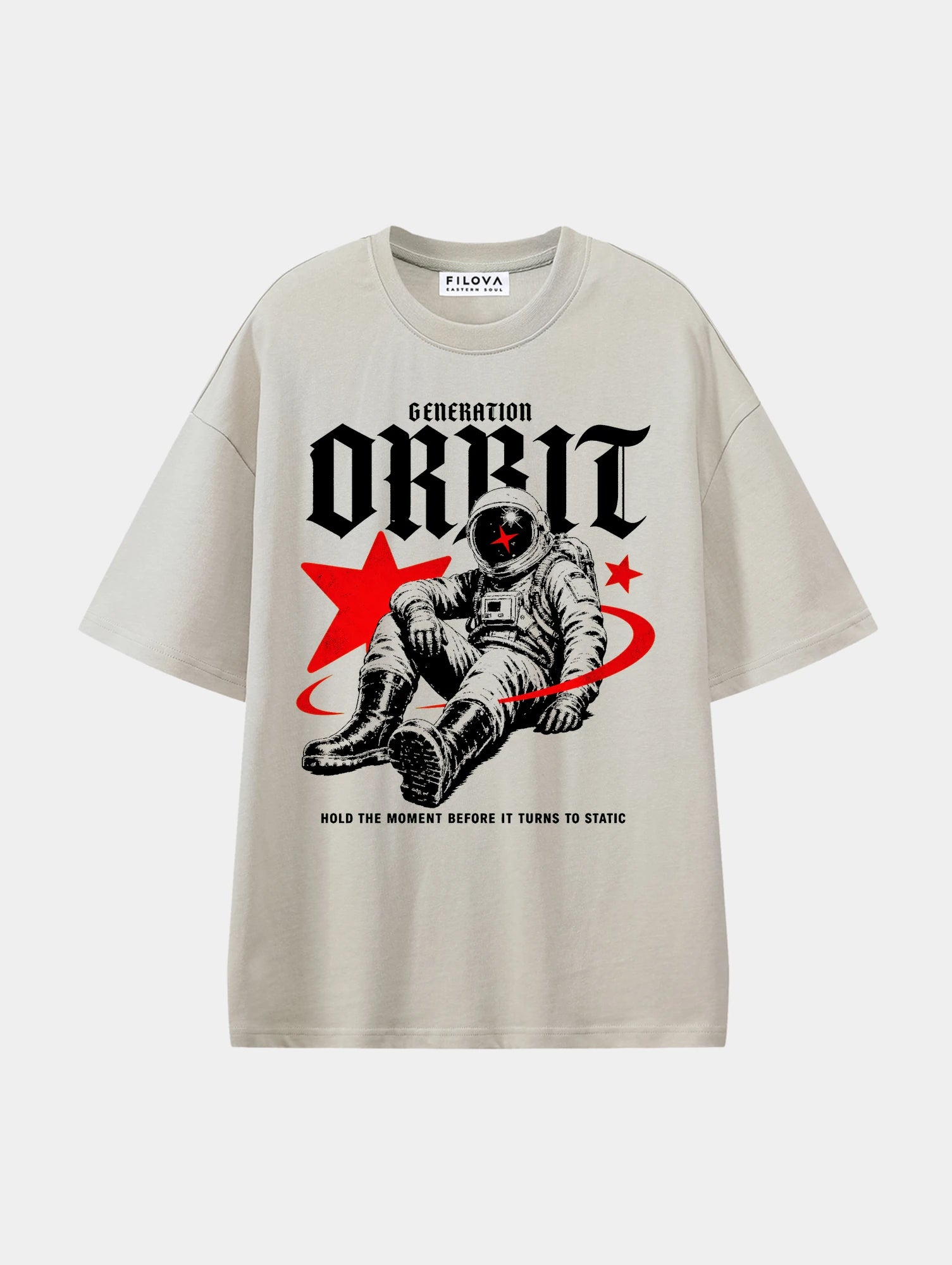 Generation Orbit Apricot graphic T-shirt, front view