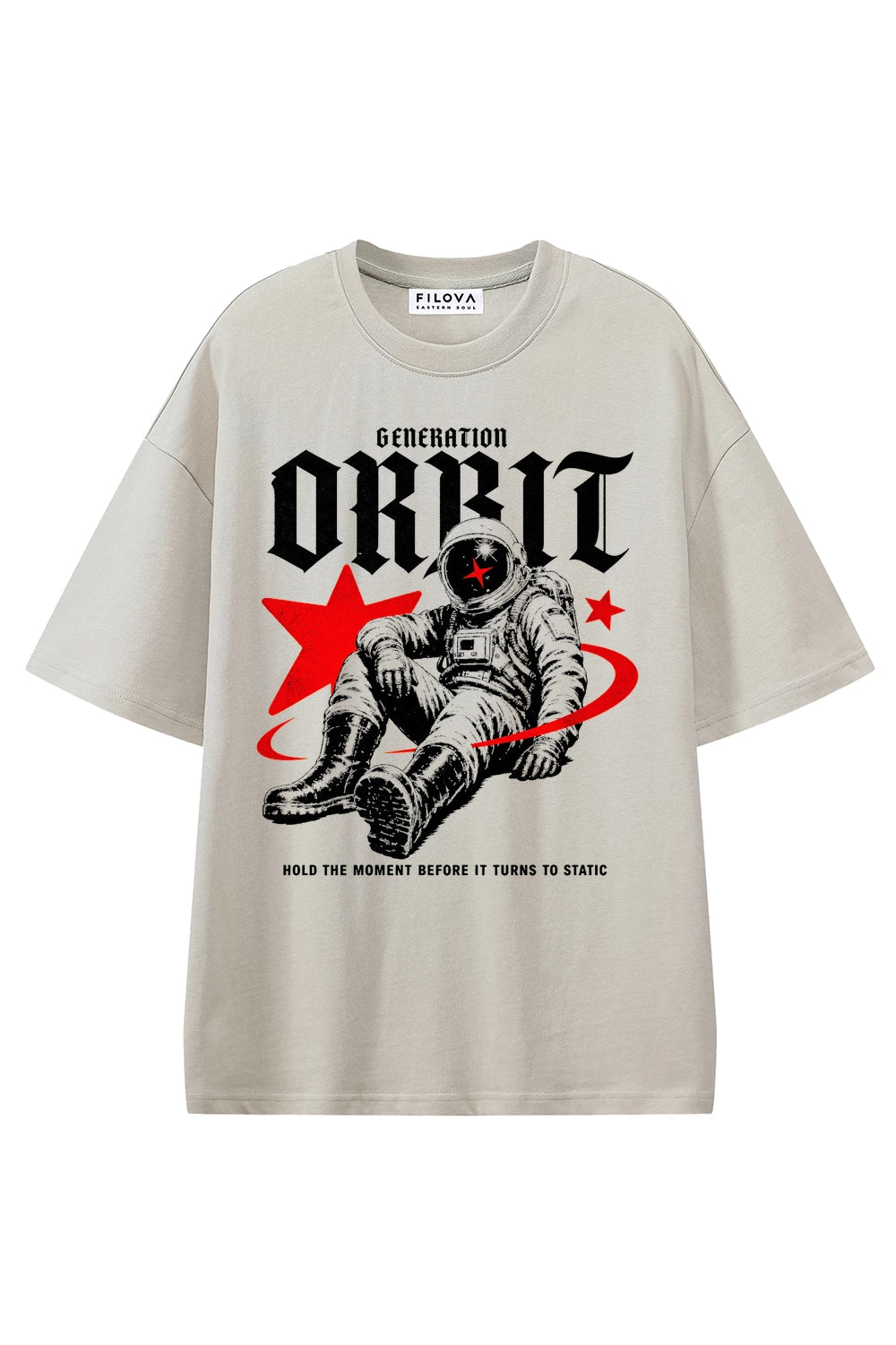 Generation Orbit Apricot graphic T-shirt, front view