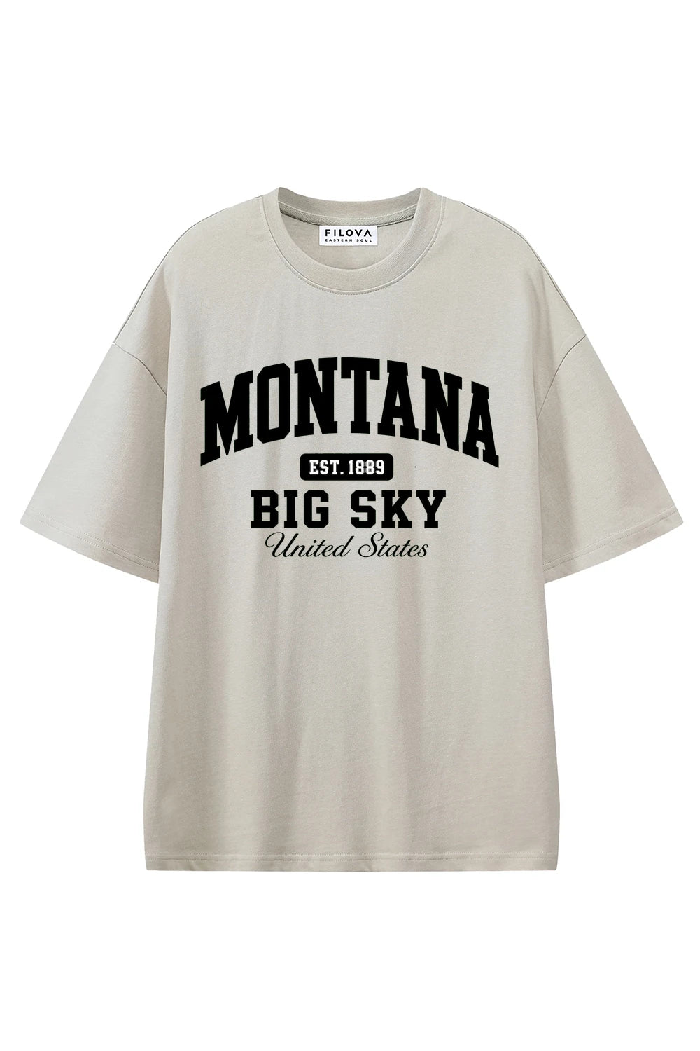 Montana Big Sky Apricot graphic T-shirt, front view