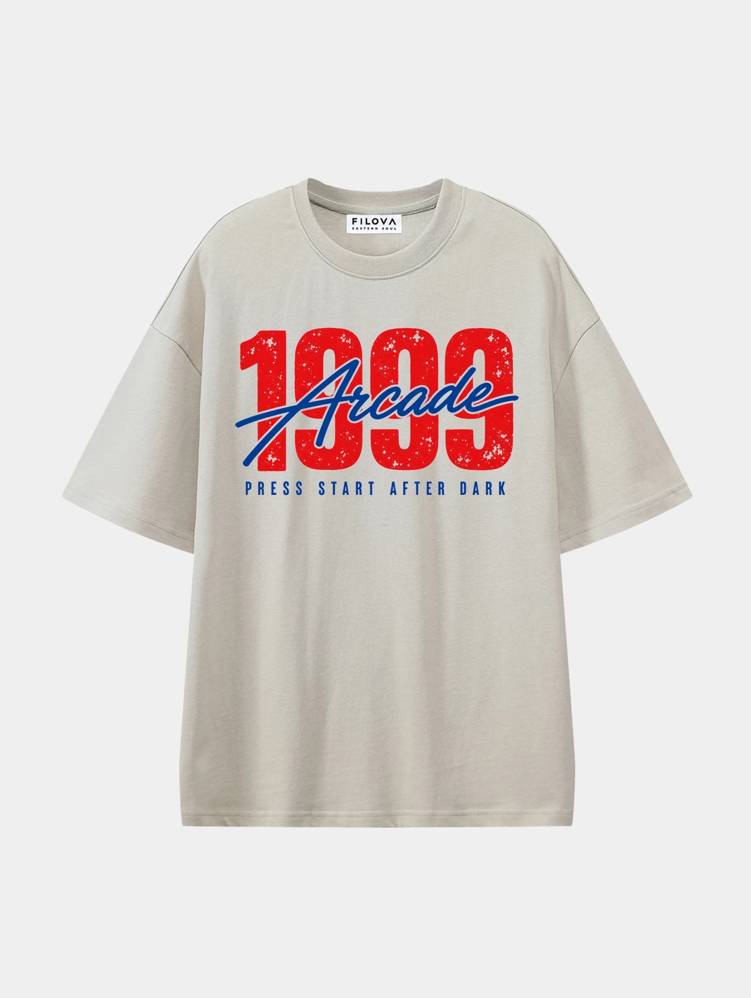 1999 Arcade Apricot graphic T-shirt, front view